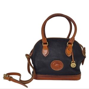 Dooney & Bourke All Weather Leather Norfolk Case Shoulder Bag /Satchel - Black